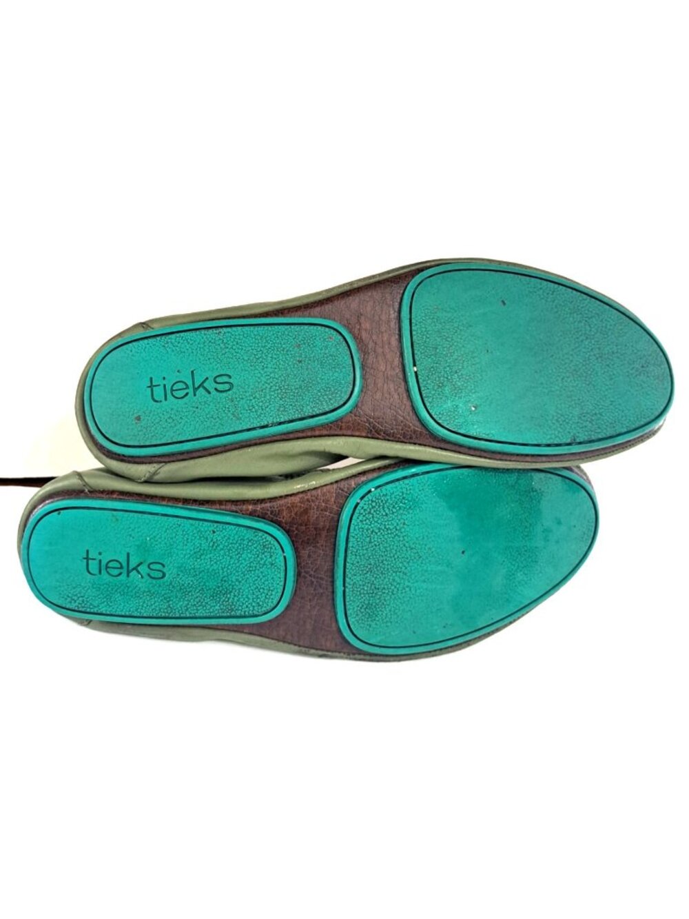 Tieks by Gavrieli Women’s 8 Olive Green Leather Foldable Ballet Flats Round Toe - Picture 7 of 14